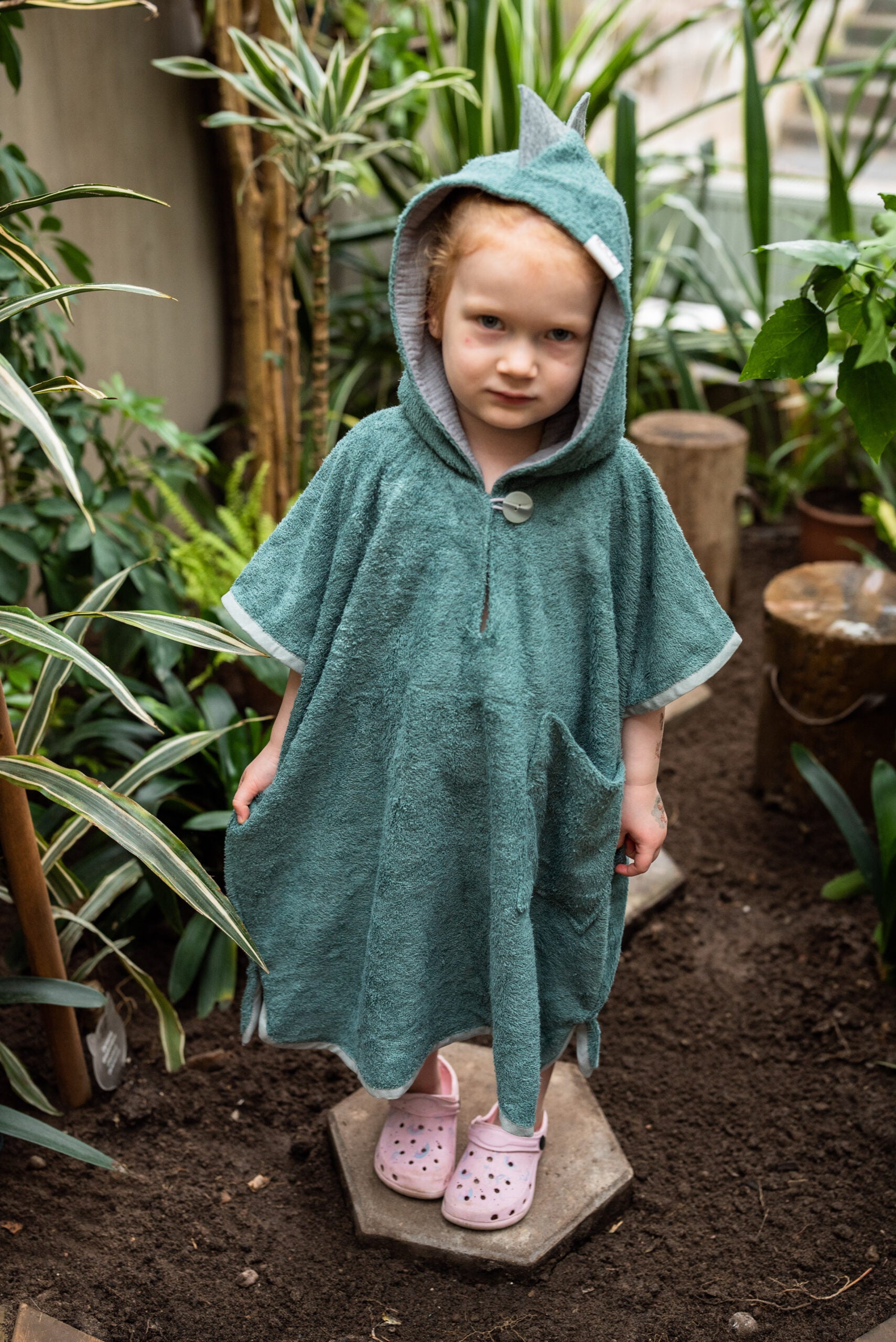 Pončas vaikams trumpomis rankovėmis – dinozauras  - BureiKids