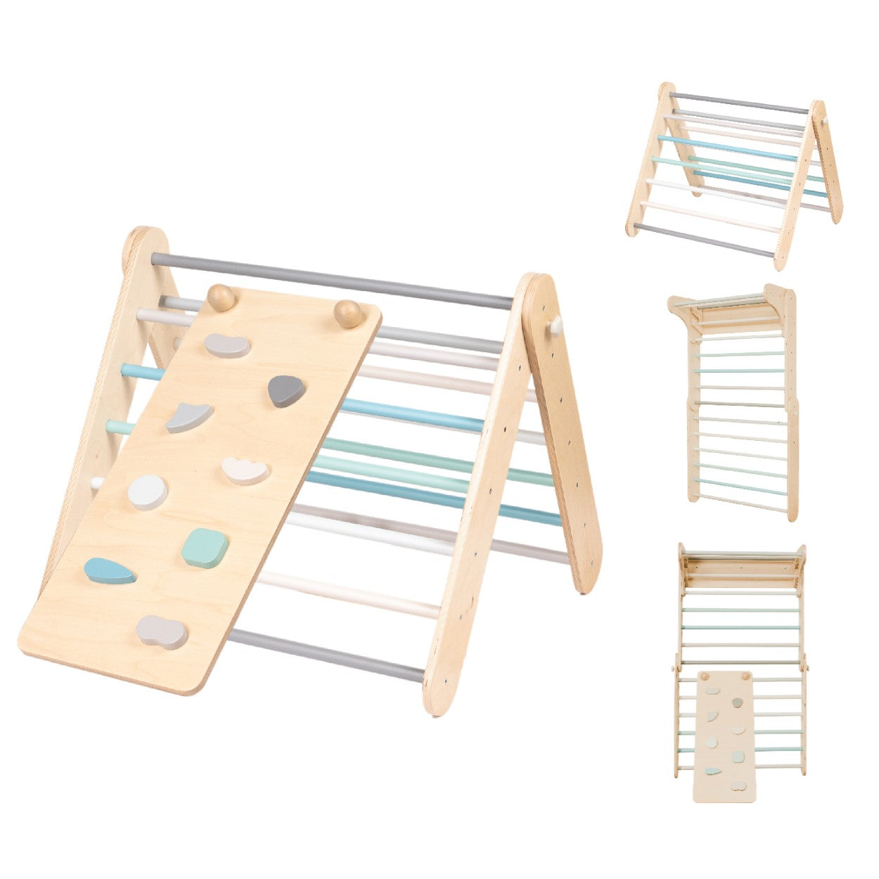 Rampa „Leg&go“ trikampiui ir švediškai sienelei – pastelinė - BureiKids