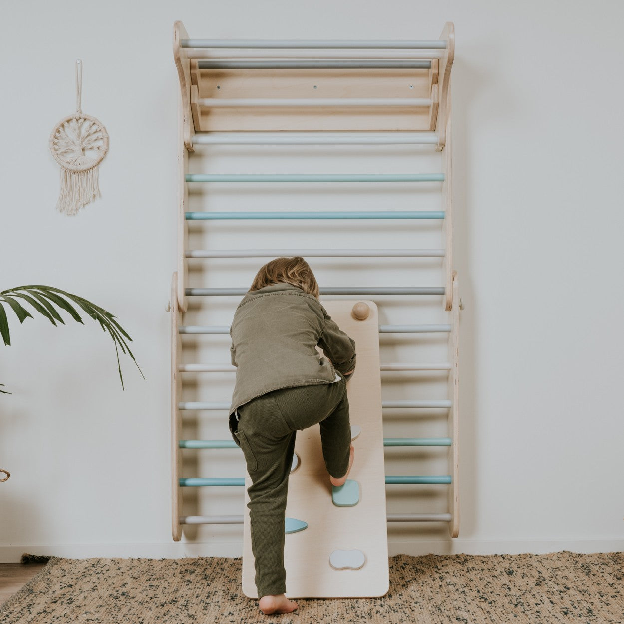 Rampa „Leg&go“ trikampiui ir švediškai sienelei – pastelinė - BureiKids