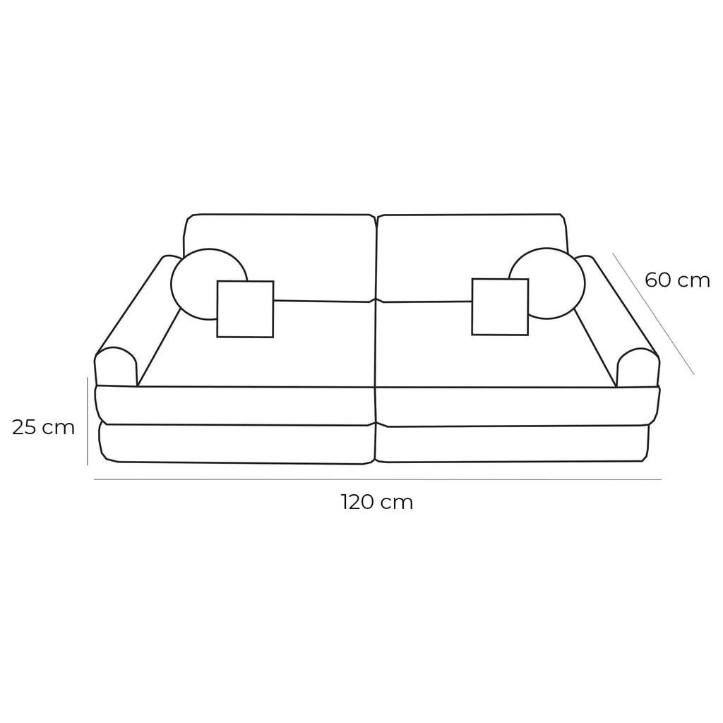 Vaikiška Outzy Pocket sofa, skirta naudoti viduje ir lauke - Rūko pilkos spalvos - BureiKids