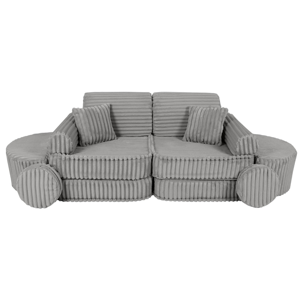Vidutinio dydžio modulinė sofa vaikams – „Churros“ mėnulio pilka - BureiKids