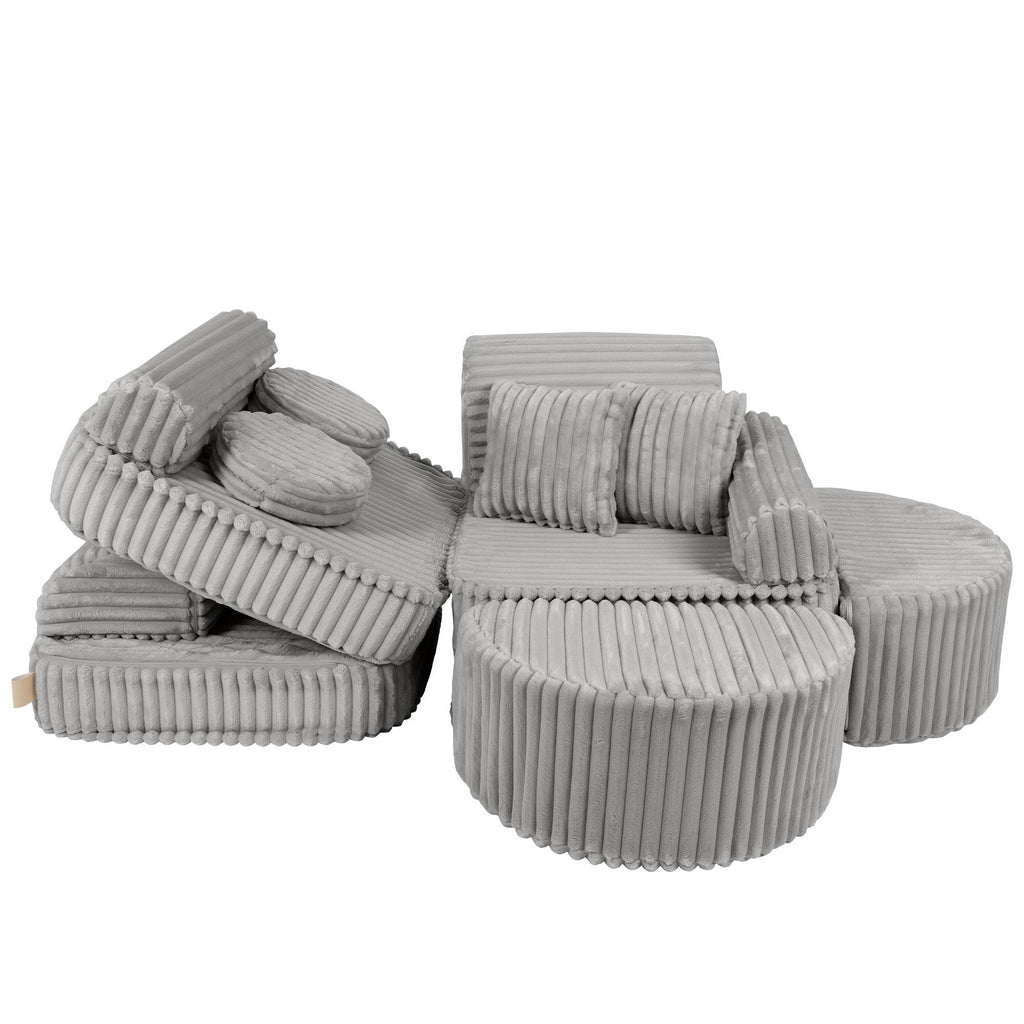 Vidutinio dydžio modulinė sofa vaikams – „Churros“ mėnulio pilka  - BureiKids