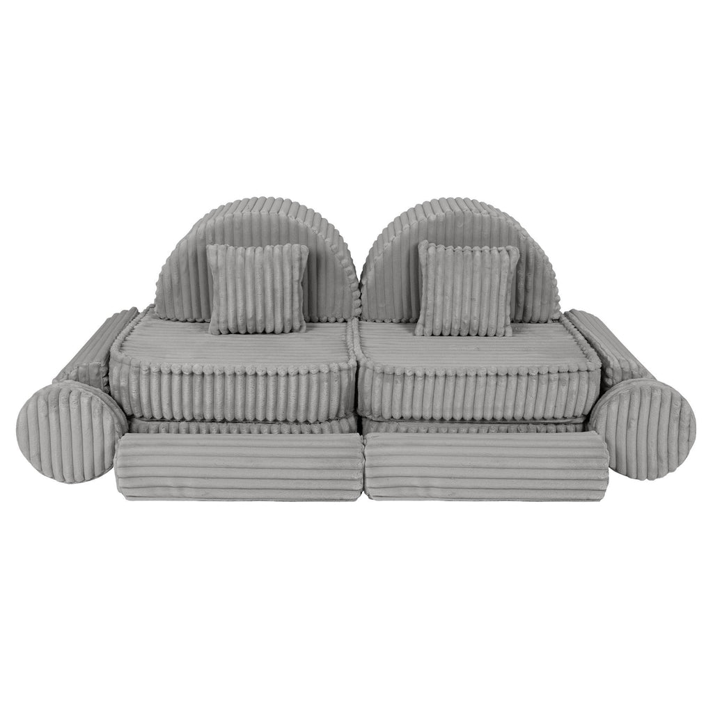 Vidutinio dydžio modulinė sofa vaikams – „Churros“ mėnulio pilka  - BureiKids