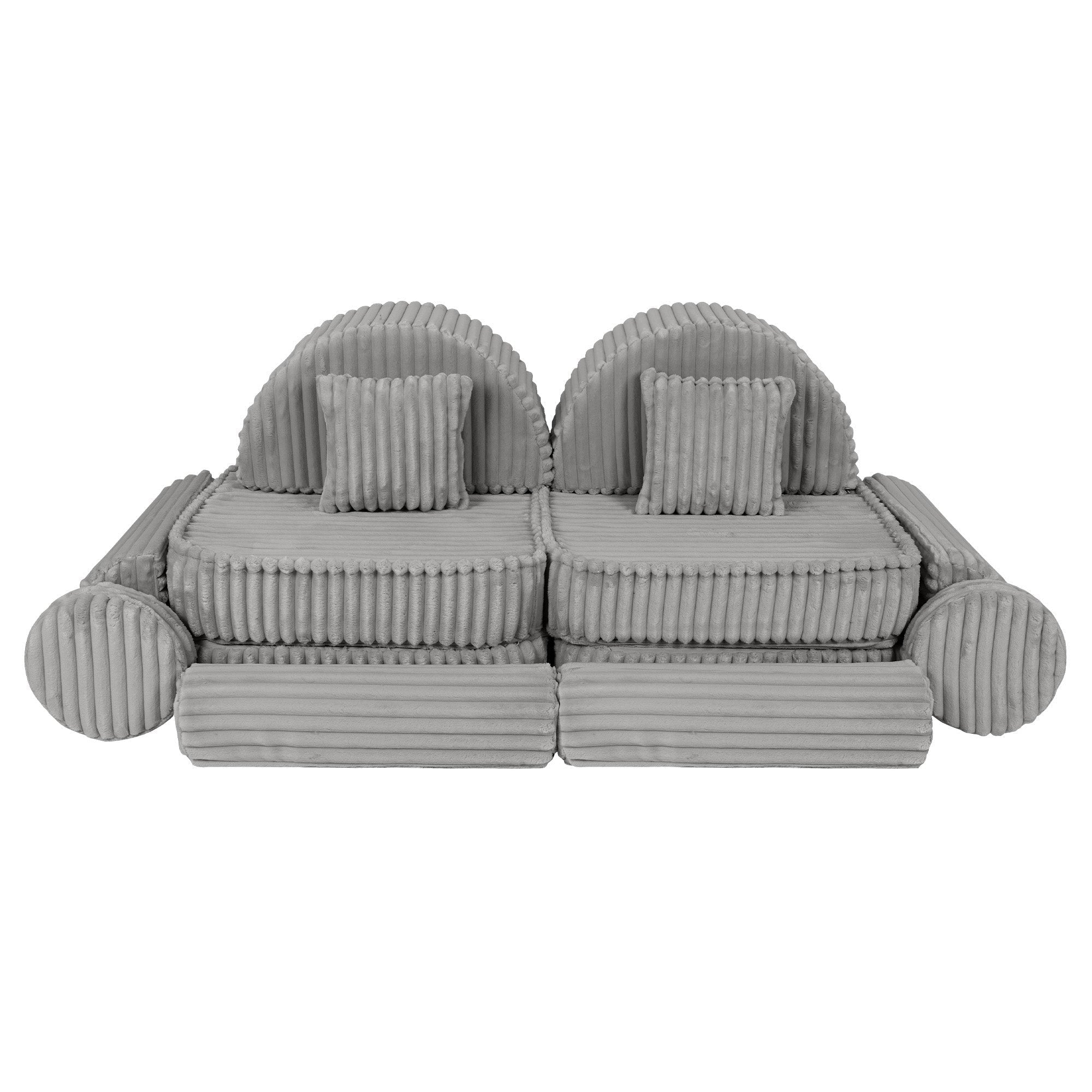Vidutinio dydžio modulinė sofa vaikams – „Churros“ mėnulio pilka  - BureiKids