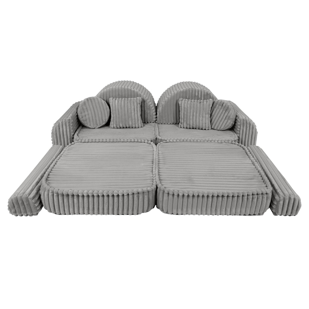 Vidutinio dydžio modulinė sofa vaikams – „Churros“ mėnulio pilka  - BureiKids