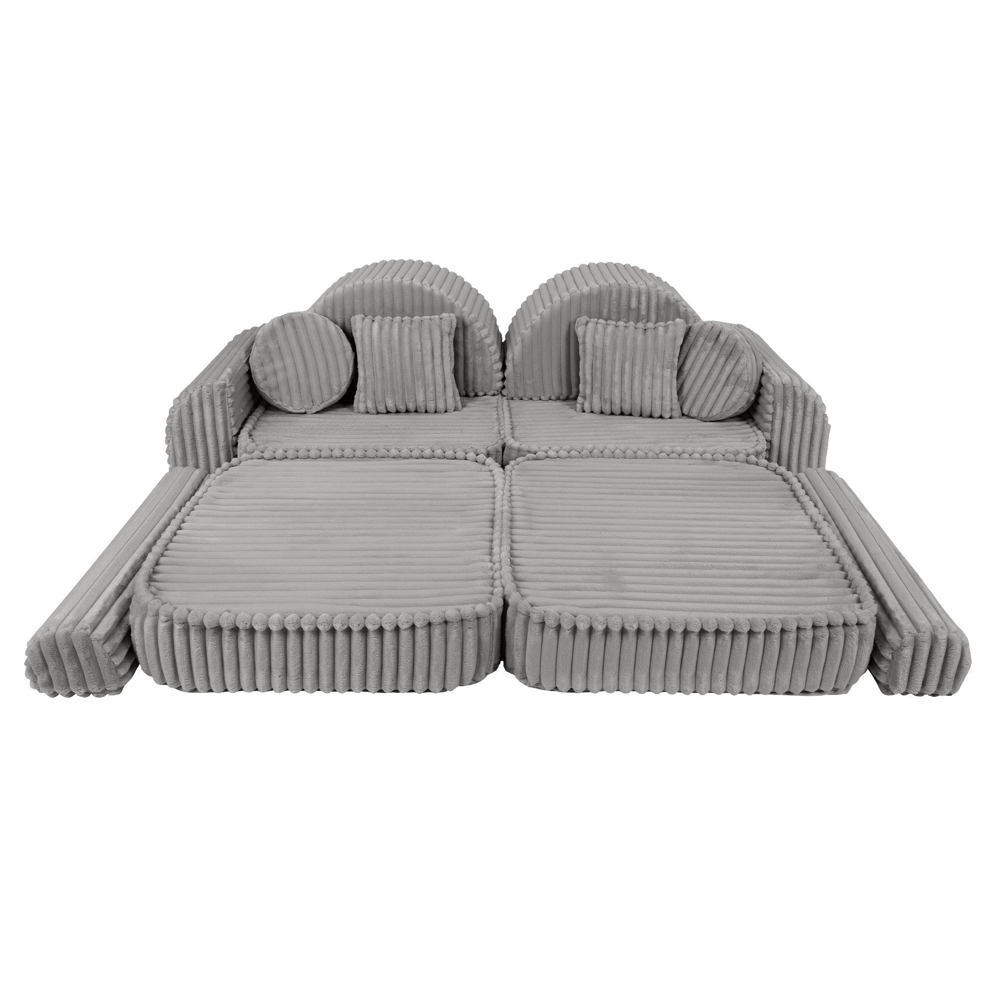 Vidutinio dydžio modulinė sofa vaikams – „Churros“ mėnulio pilka  - BureiKids