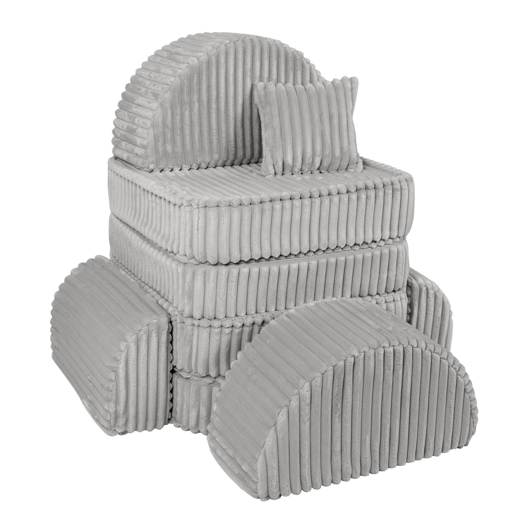 Vidutinio dydžio modulinė sofa vaikams – „Churros“ mėnulio pilka  - BureiKids