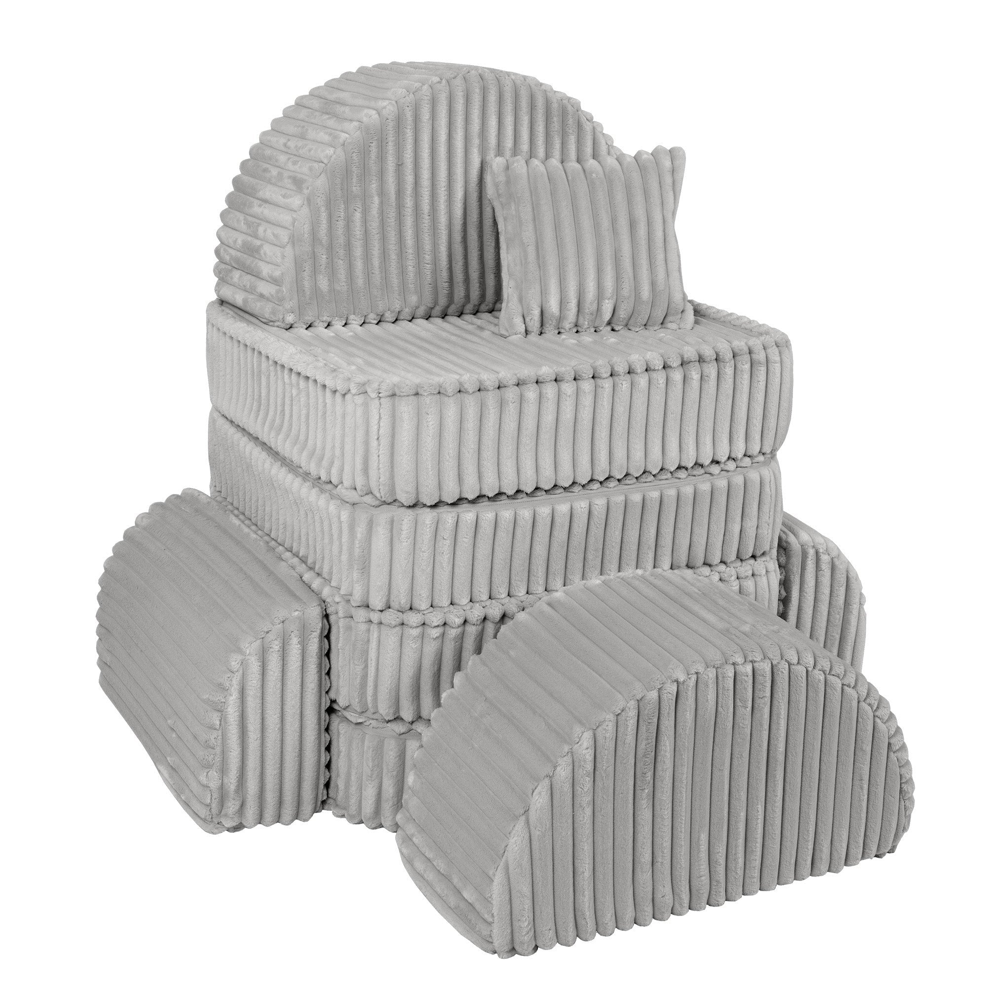 Vidutinio dydžio modulinė sofa vaikams – „Churros“ mėnulio pilka  - BureiKids
