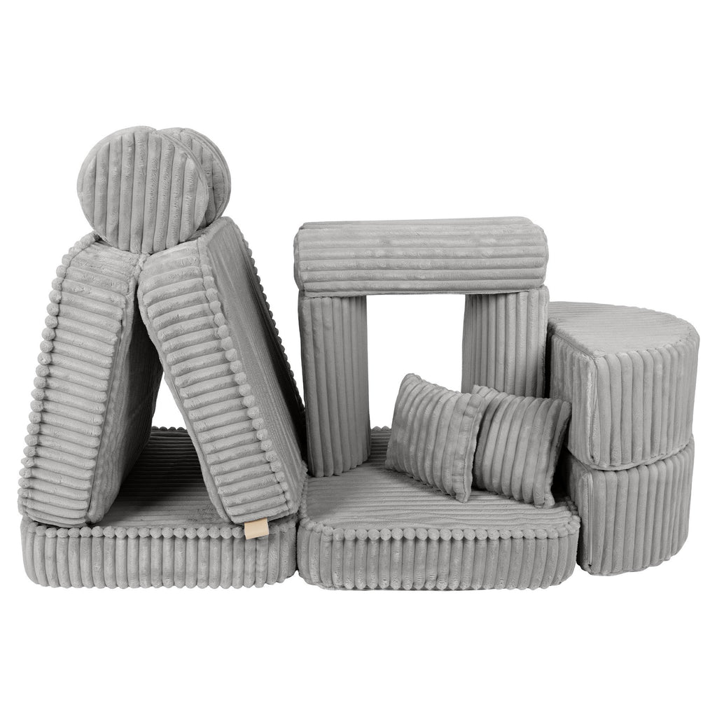 Vidutinio dydžio modulinė sofa vaikams – „Churros“ mėnulio pilka  - BureiKids