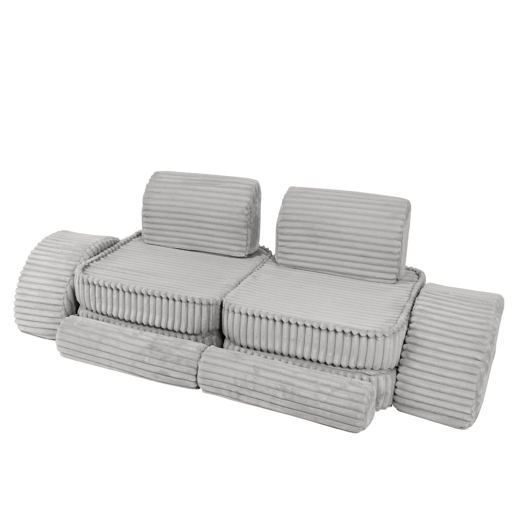 Vidutinio dydžio modulinė sofa vaikams – „Churros“ mėnulio pilka  - BureiKids