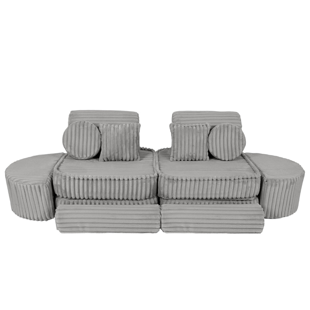 Vidutinio dydžio modulinė sofa vaikams – „Churros“ mėnulio pilka  - BureiKids