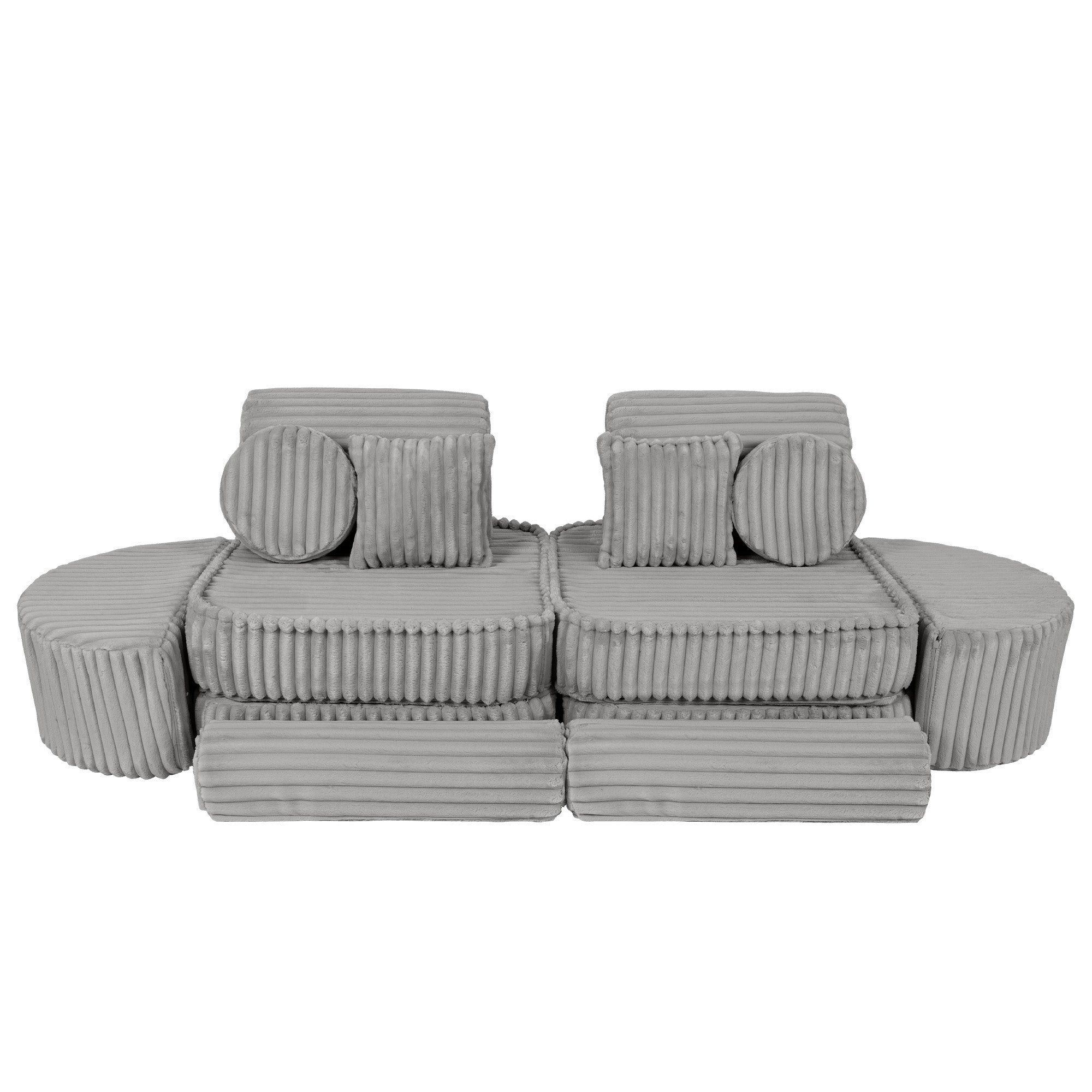 Vidutinio dydžio modulinė sofa vaikams – „Churros“ mėnulio pilka  - BureiKids