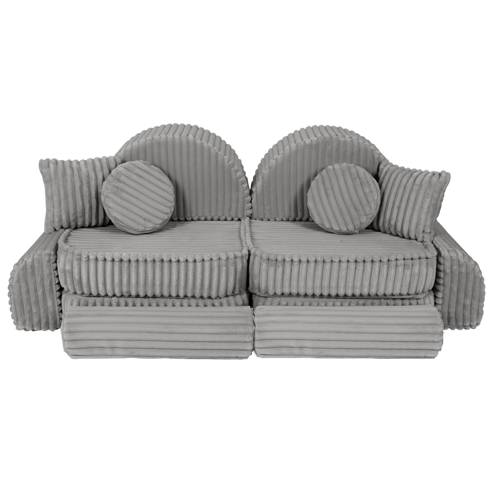 Vidutinio dydžio modulinė sofa vaikams – „Churros“ mėnulio pilka  - BureiKids