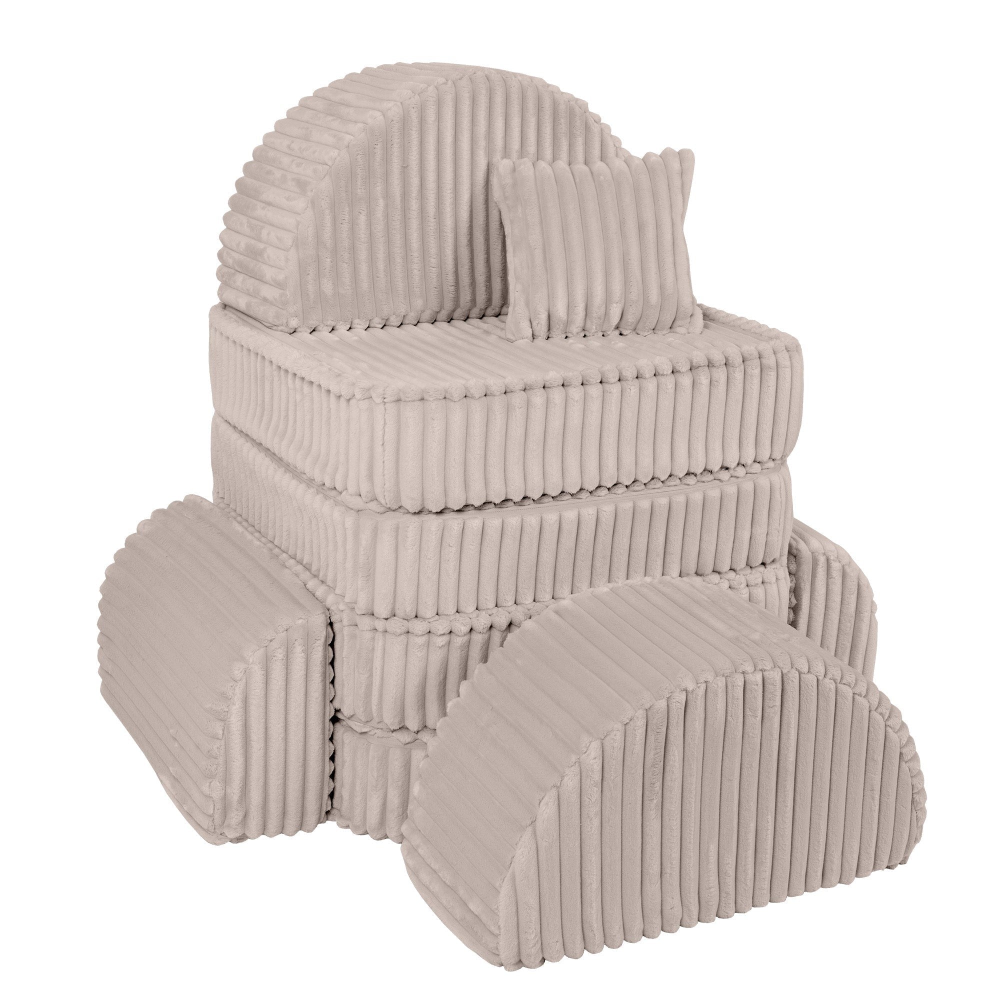 Vidutinio dydžio modulinė sofa vaikams – „Churros“ smėlinė - Beige Plus - BureiKids