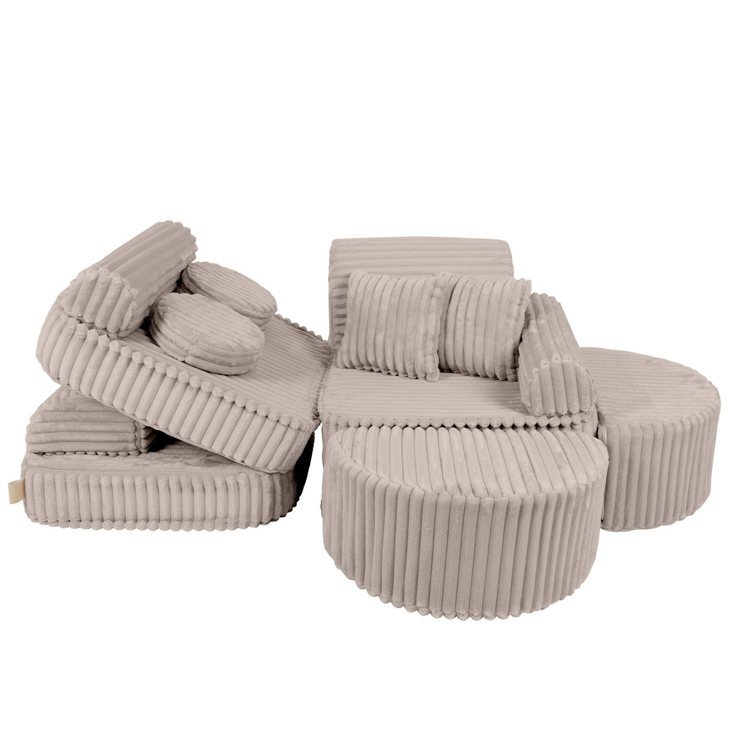 Vidutinio dydžio modulinė sofa vaikams – „Churros“ smėlinė - Beige Plus - BureiKids