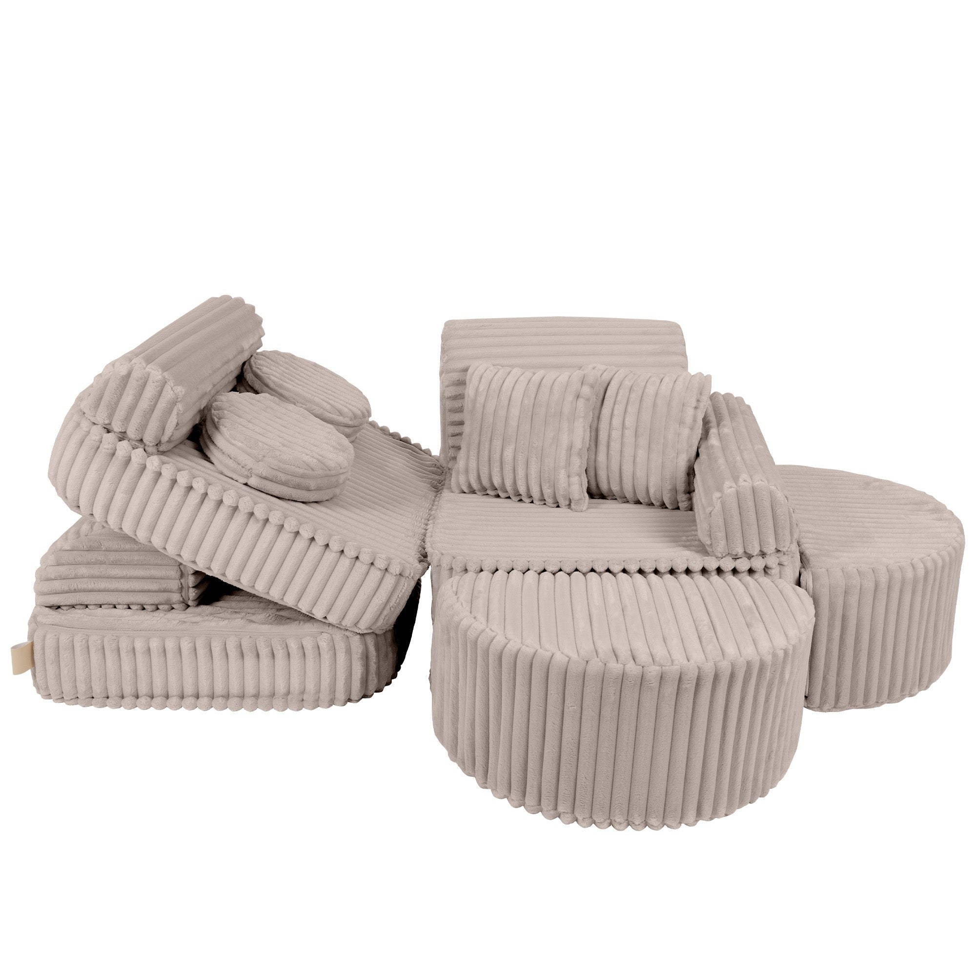 Vidutinio dydžio modulinė sofa vaikams – „Churros“ smėlinė - Beige Plus - BureiKids