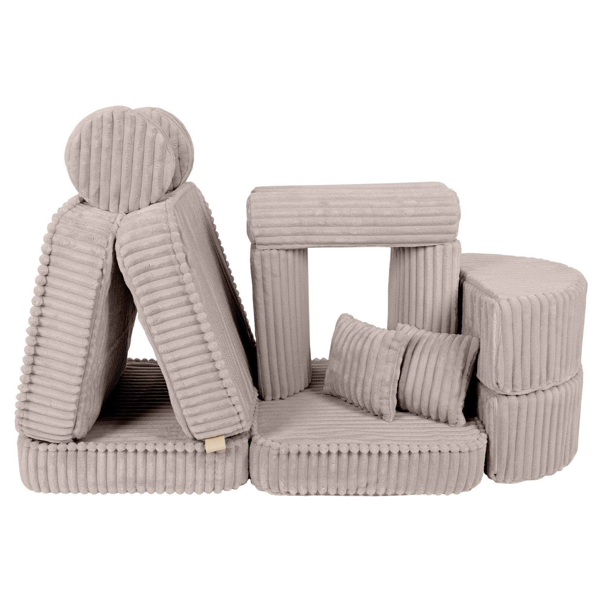 Vidutinio dydžio modulinė sofa vaikams – „Churros“ smėlinė - Beige Plus - BureiKids