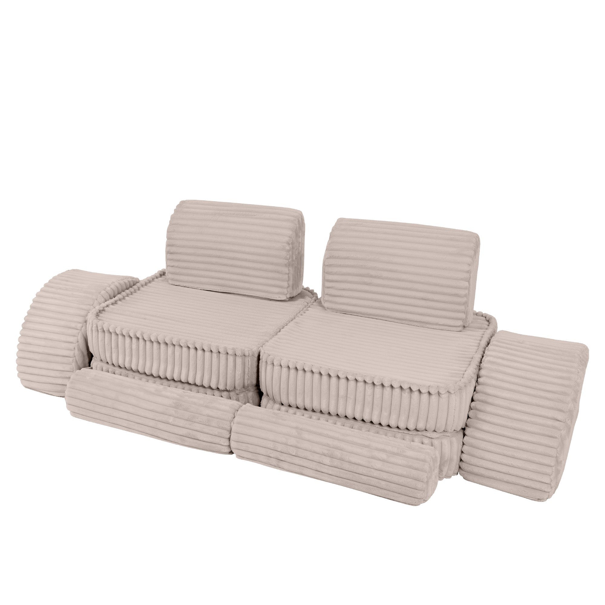 Vidutinio dydžio modulinė sofa vaikams – „Churros“ smėlinė - Beige Plus - BureiKids
