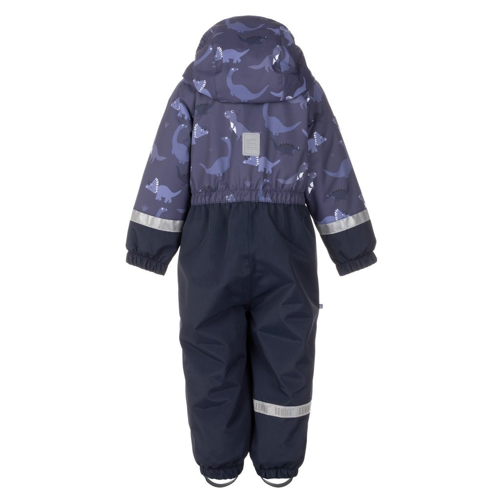Blue Dinosaur Print Spring/Autumn Toddler Overall with Contrast Panels
