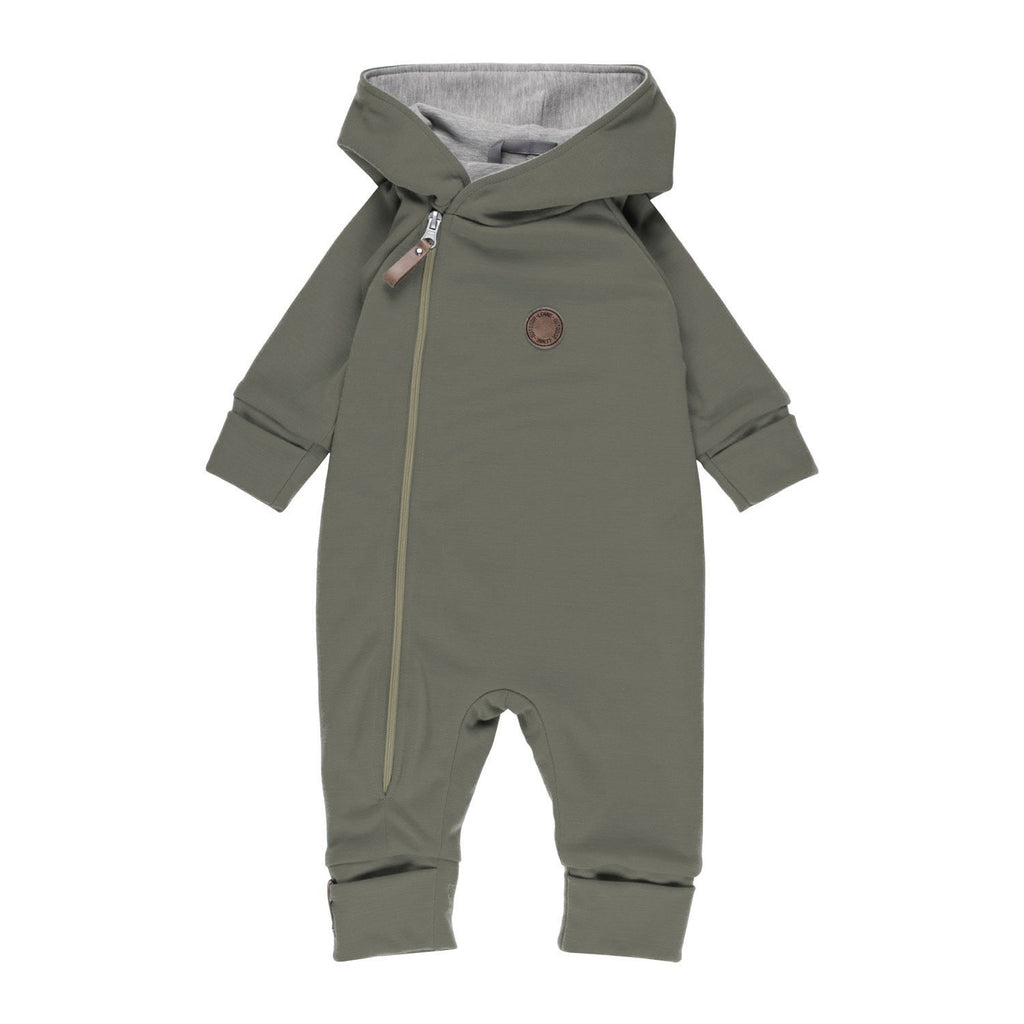 Cotton-Lined Merino Wool Baby Overall – Khaki