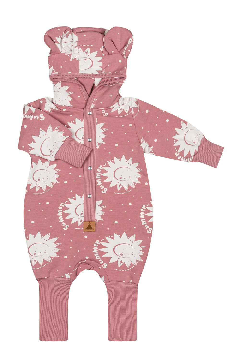 Eared Jumpsuit for Babies and Kids - Pink Suns