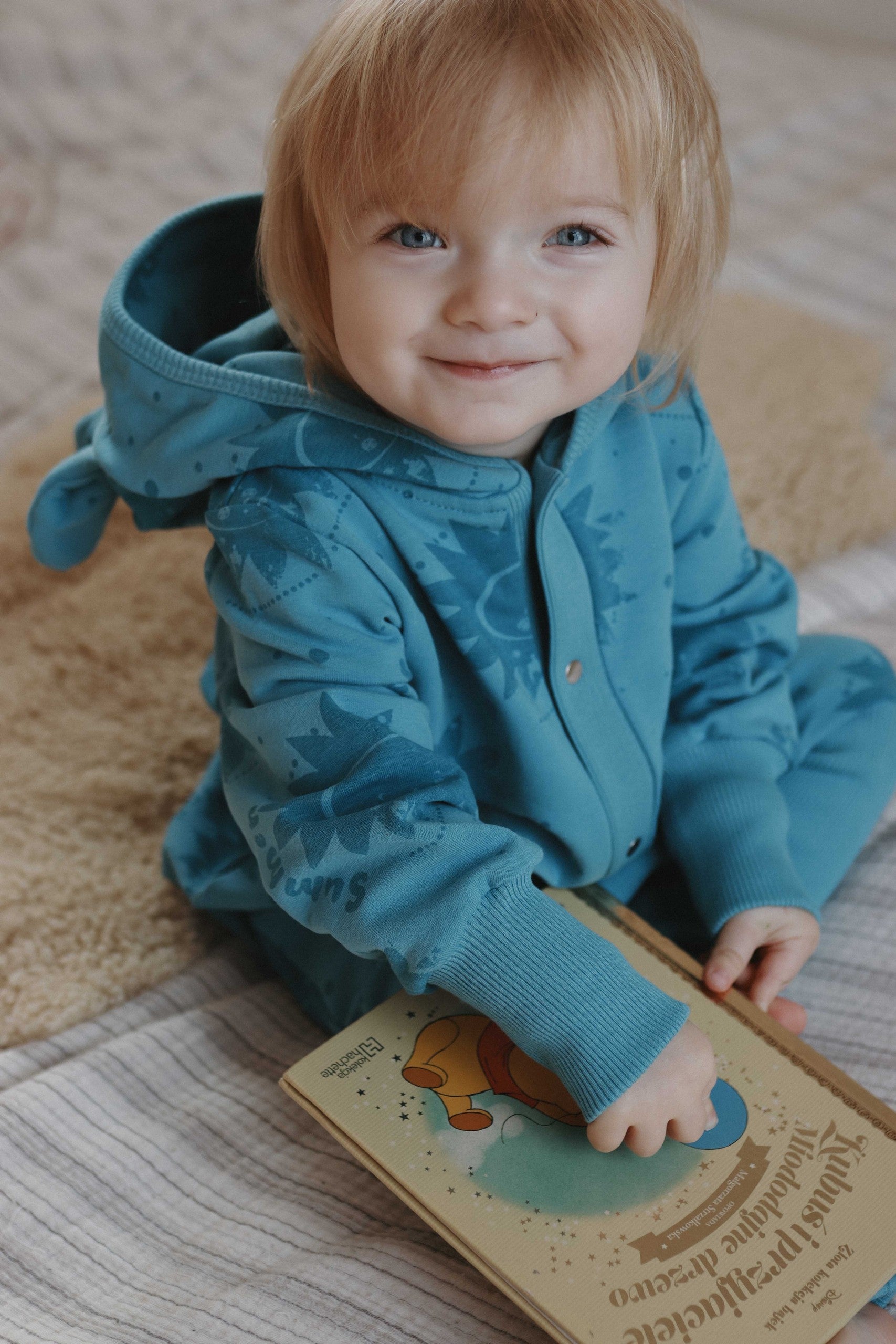 Eared Jumpsuit for Babies and Kids - Blue Suns