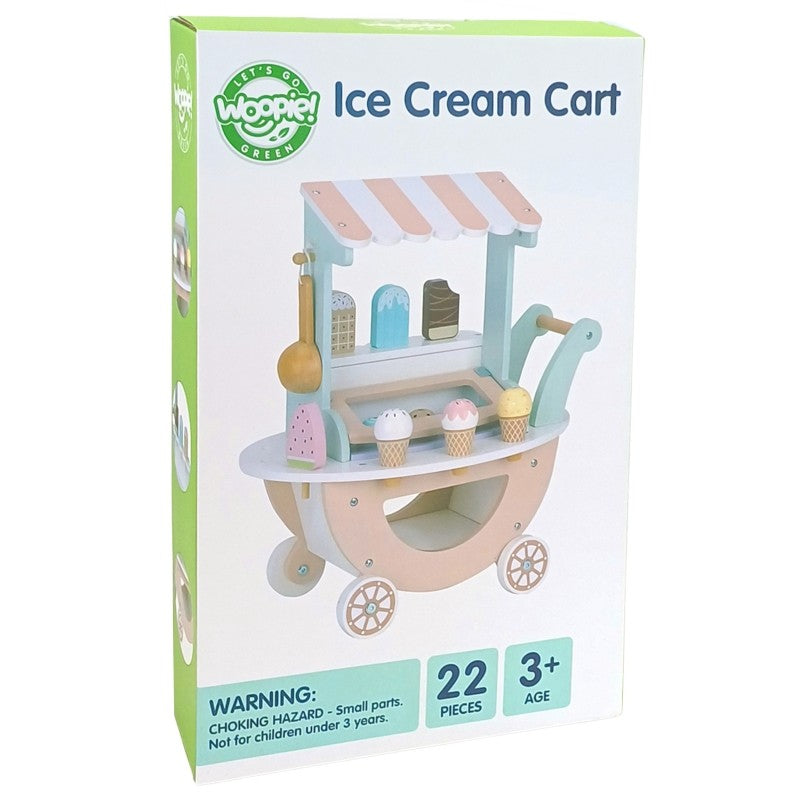 Wooden Ice Cream Shop With Cart