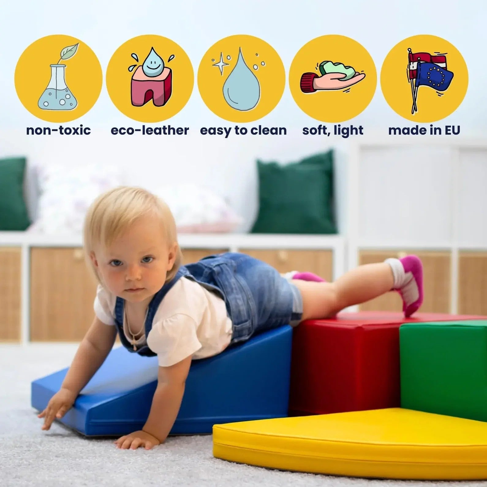 Soft Play Set Corner Climber - Earth Pastel