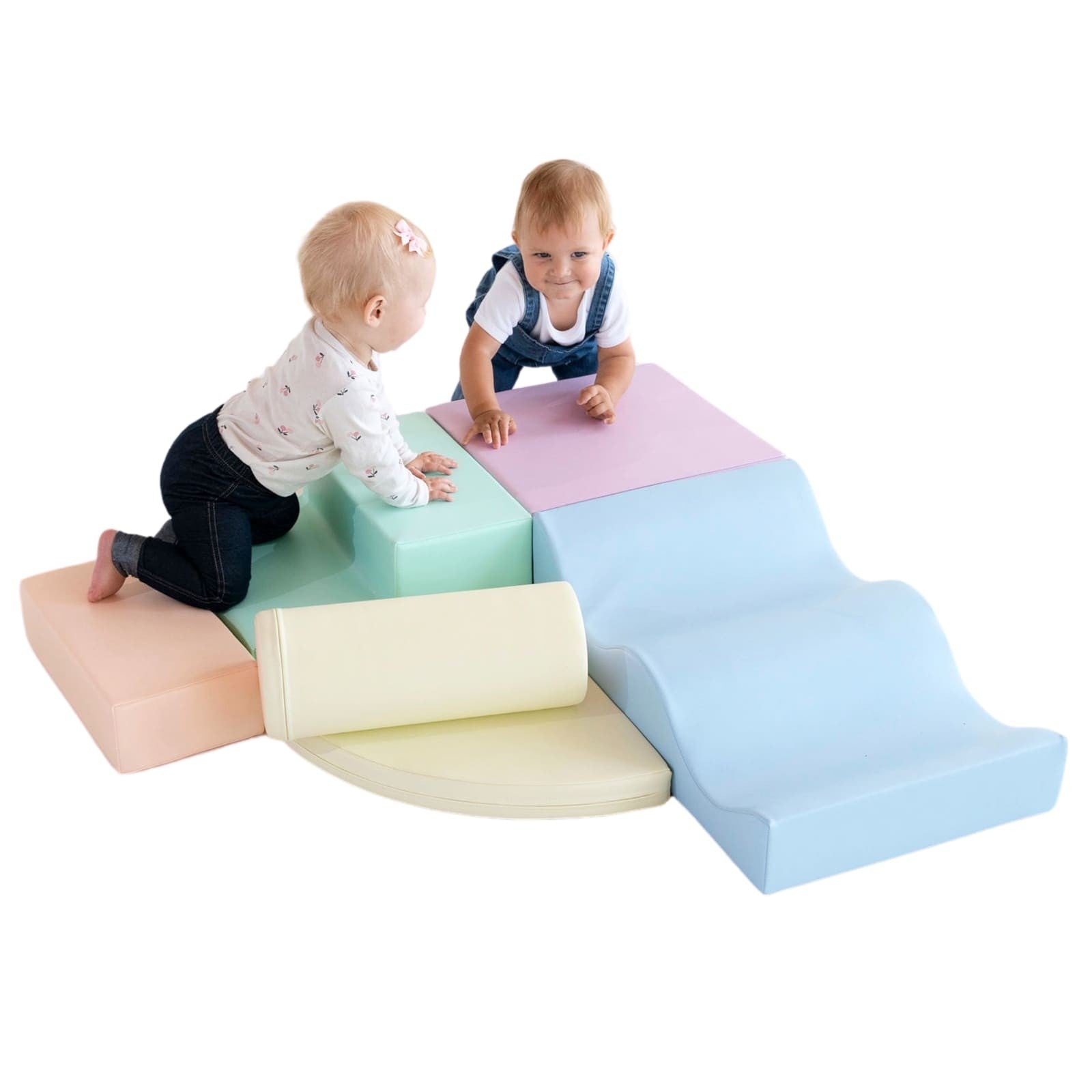 Soft Play 6 Foam Block Set - Light Pastel Explorer