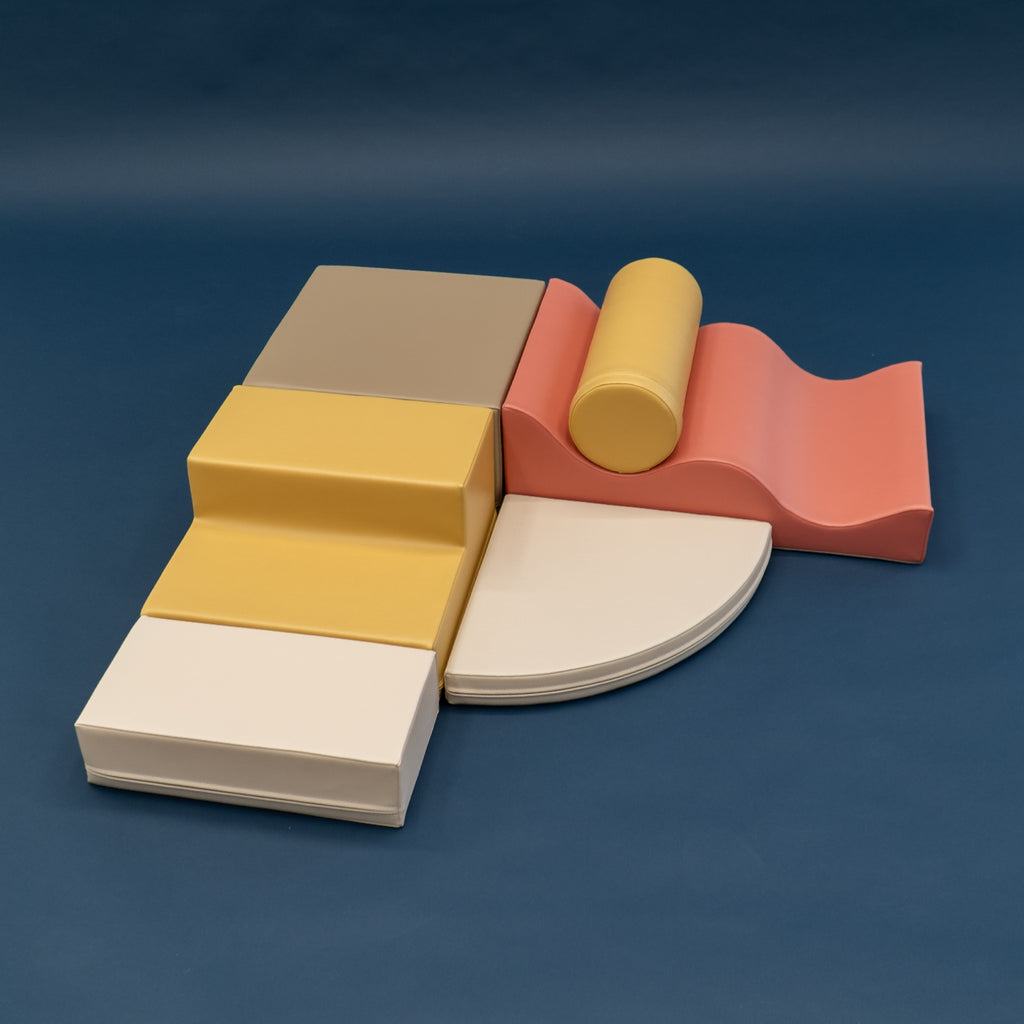 Soft Play 6 Foam Block Set - Pastel Pink Explorer