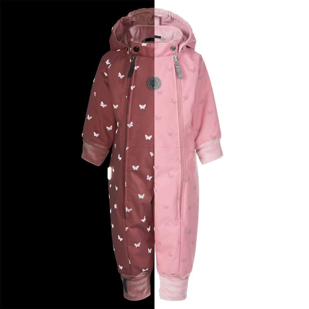 Pink Reflective Merino Wool-Lined Spring/Autumn Jumpsuit