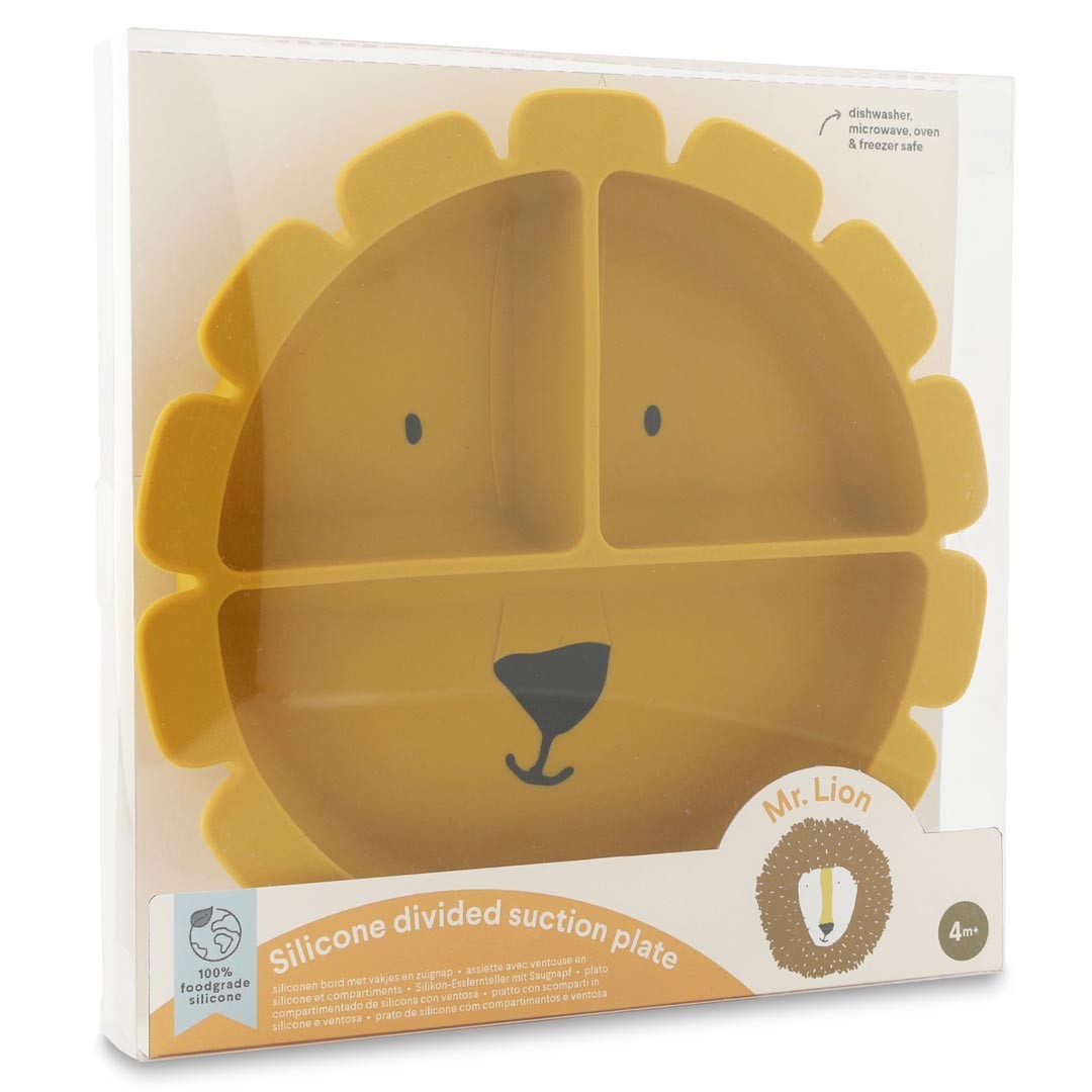 Silicone Divided Suction Plate for Kids - Mr. Lion