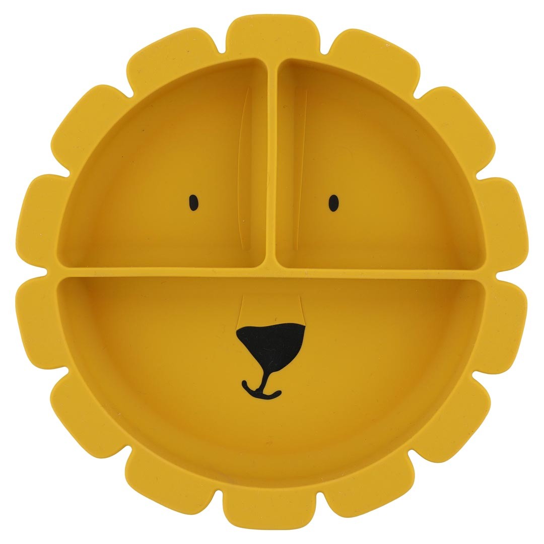 Silicone Divided Suction Plate for Kids - Mr. Lion