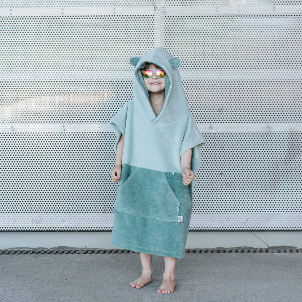 Surfbear Kids Bath Poncho - Green